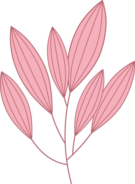 Aesthetic element pink leaf flower