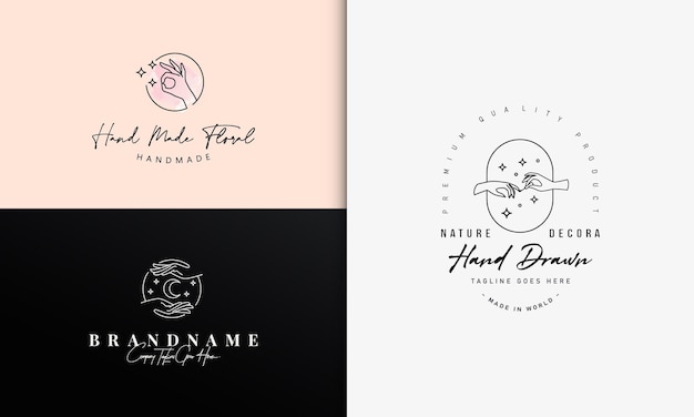 Aesthetic Feminine Hand with Clean Logo Design