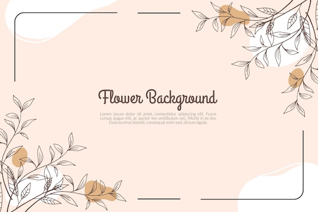 Aesthetic flat flower Illustration Wedding background