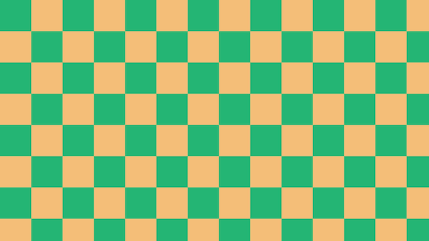 Aesthetic green and yellow checkerboard checkered gingham plaid tartan background illustration