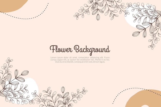 Aesthetic hand drawn flower floral Illustration Wedding background