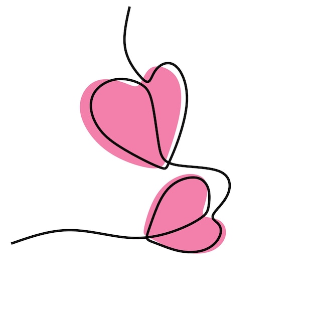 Aesthetic love symbol oneline continuous single line art