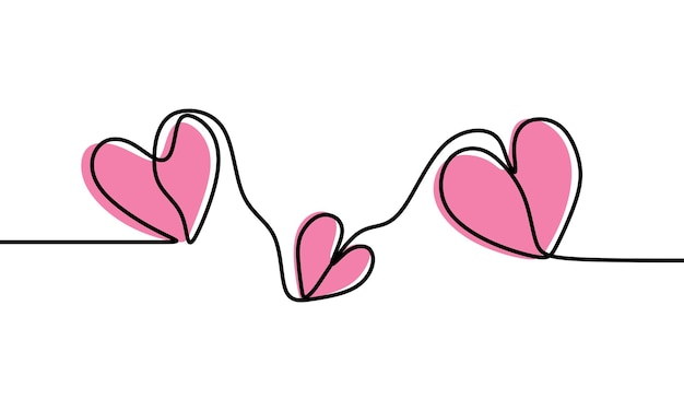 Aesthetic love symbol oneline continuous single line art