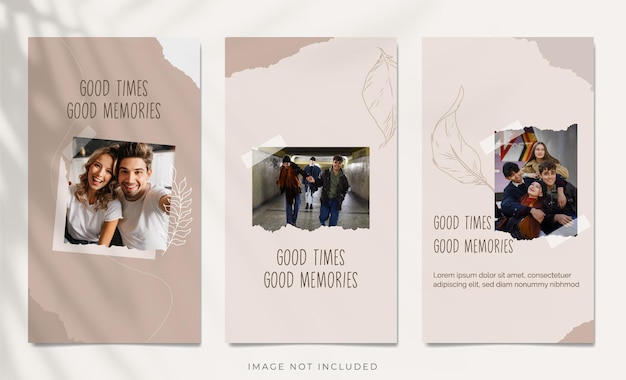 Aesthetic Paper Texture Photo Cover Instagram Stories set