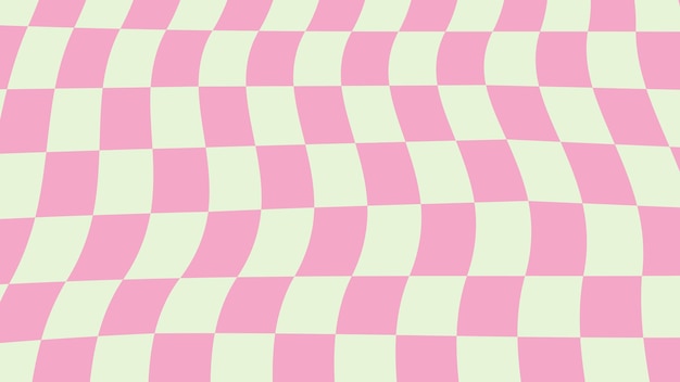 Aesthetic pastel pink and yellow distorted checkerboard checkers wallpaper illustration perfect for backdrop wallpaper background banner