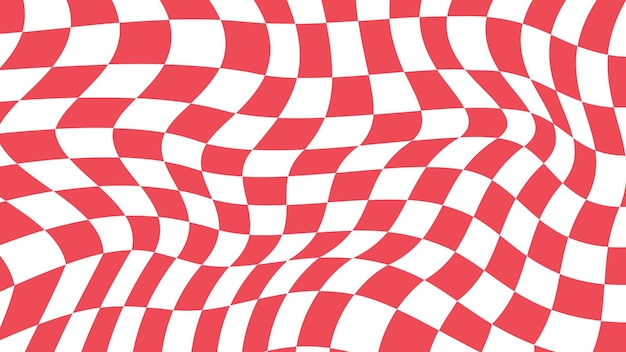 Aesthetic red and white distorted checkerboard checkers wallpaper illustration perfect for backdrop wallpaper background banner