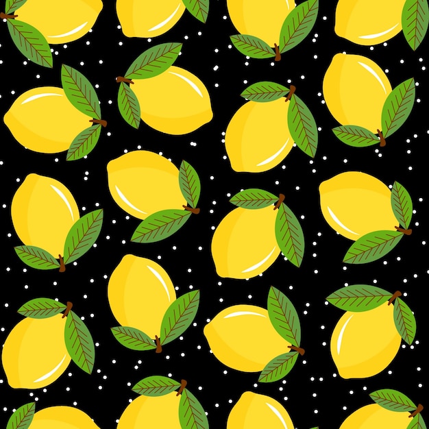 Vector aesthetic seamless lemon pattern design