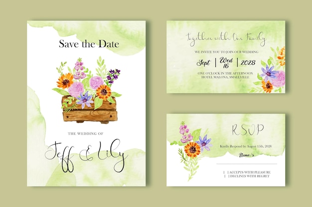 an aesthetic spring flower wedding invitation template design