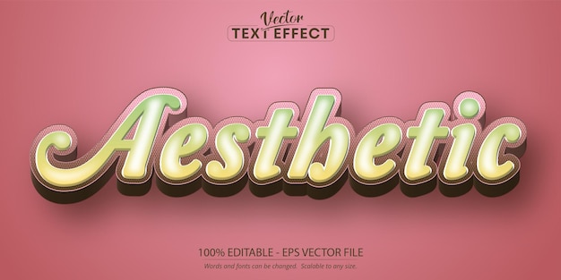 Aesthetic text cartoon style editable text effect