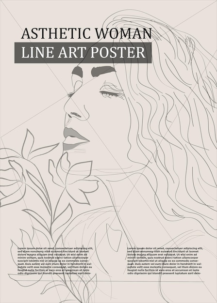 Aesthetic Women Line Art Poster Design