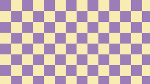 Aesthetic yellow and purple checkerboard checkered gingham plaid tartan pattern background