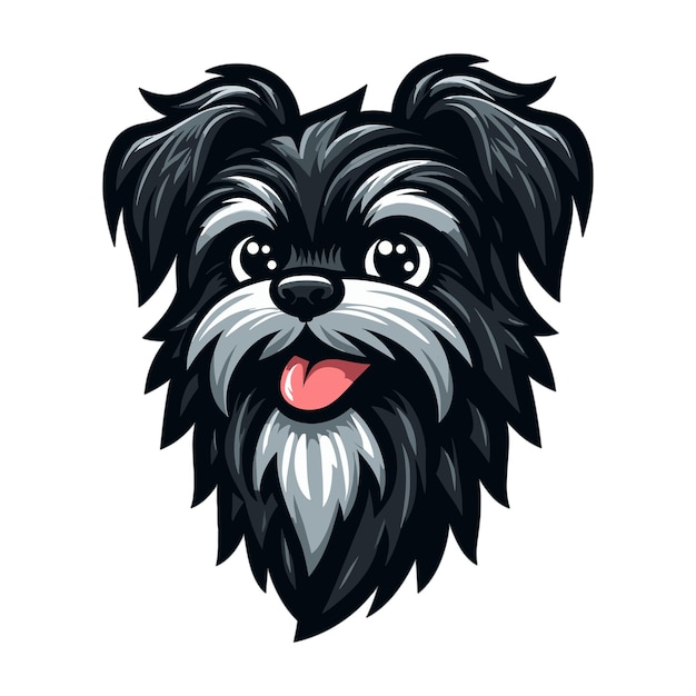 Vector affenpinscher mascot vector illustration on white background