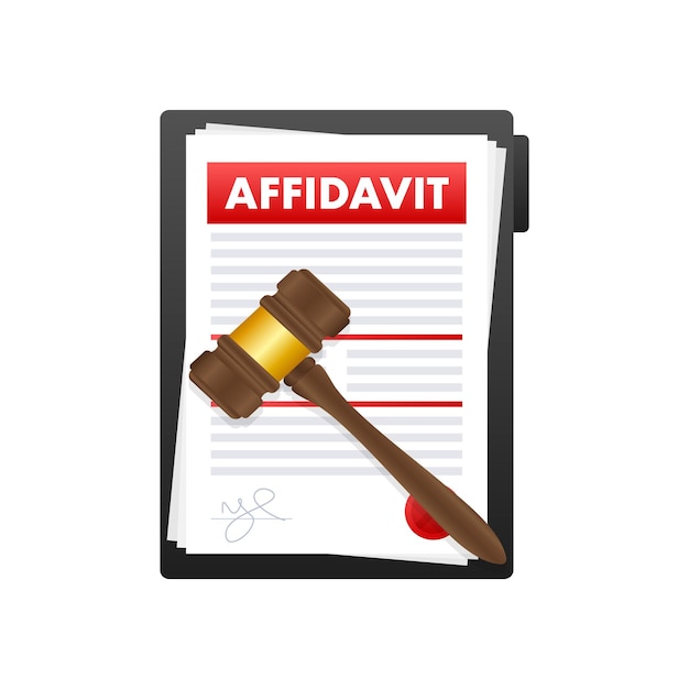 Affidavit statement document Vector stock illustration