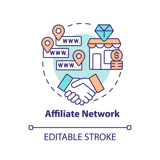 Affiliate network concept icon