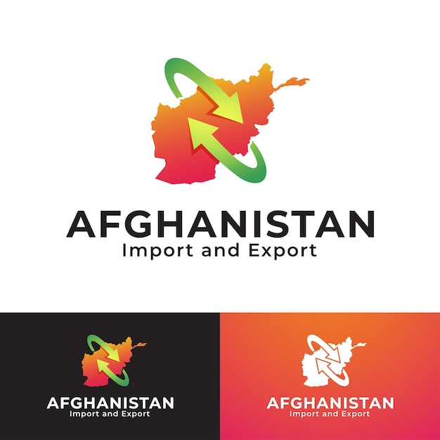 Afghanistan Exports Imports logo design template