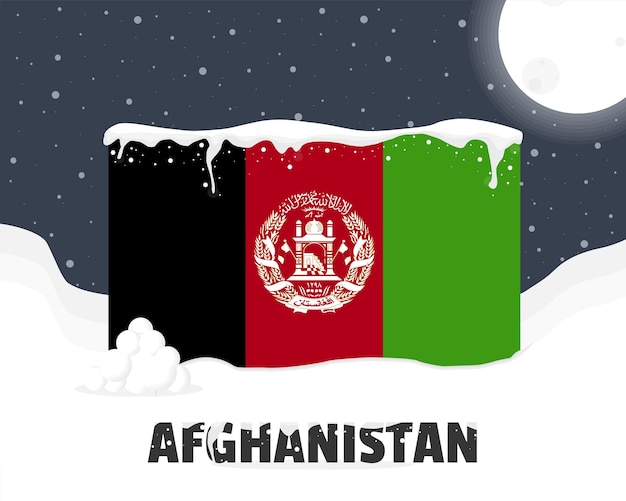 Afghanistan snowy weather concept cold weather and snowfall weather forecast winter banner idea