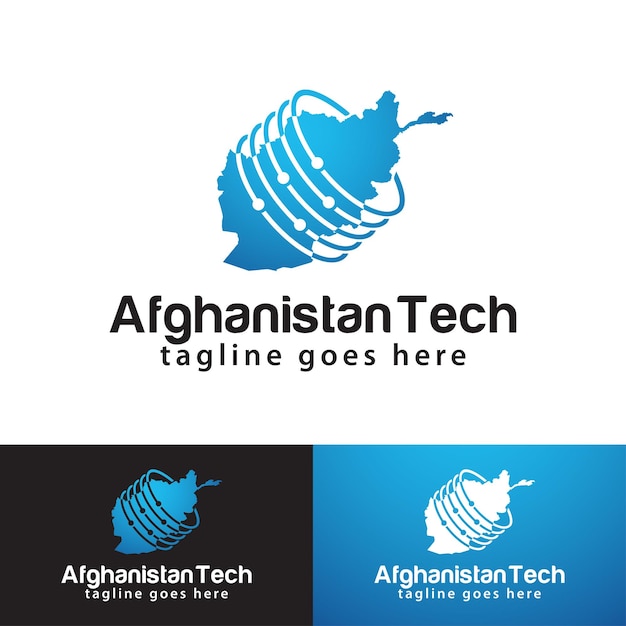 Afghanistan Tech logo design template