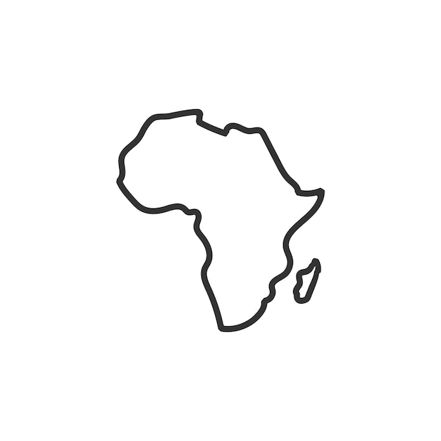 Africa map icon isolated on white background Vector illustration