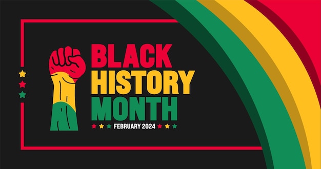 African American Black history month colorful lettering typography with background Celebrated