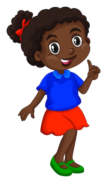 African american girl in blue shirt