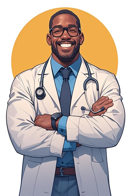 African American Male Doctor in His 40s Performing a Checkup