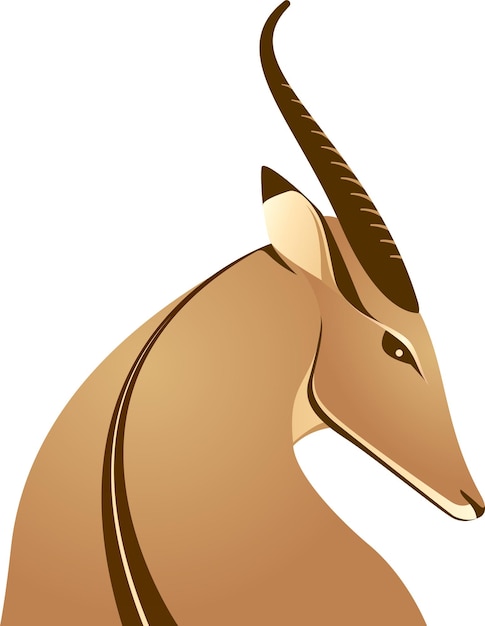 African deer gazelle antelope beautiful logo icon