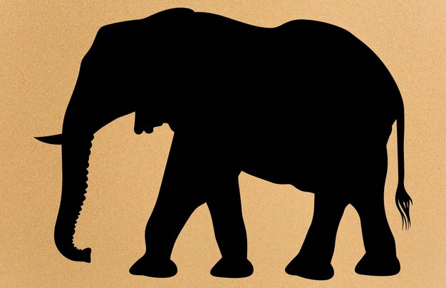 Vector african elephant animal silhouette wild african elephant silhouette