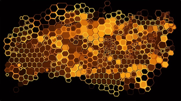 Vector african guinea map on honeycomb background vector illustration