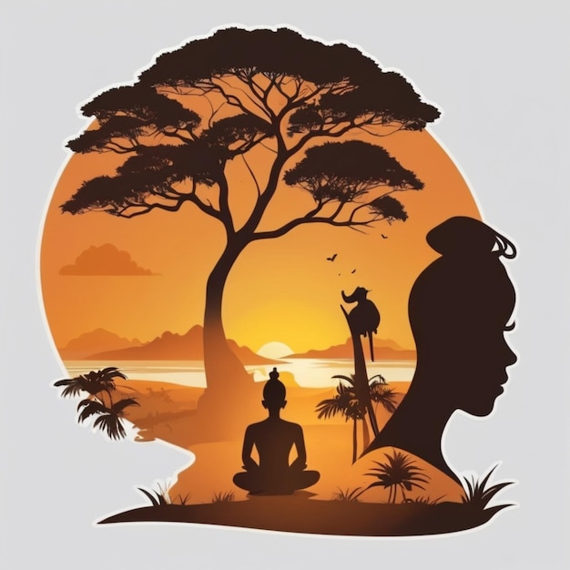 African silhouettes vector background