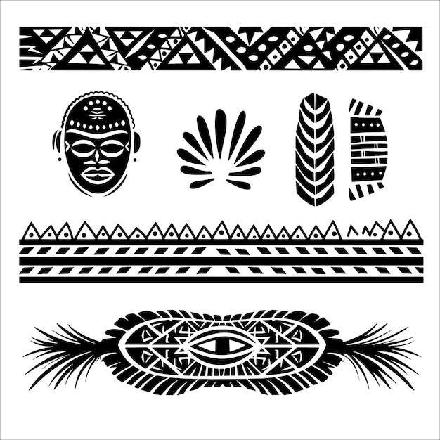 Vector african traditional tribal banner vector pack