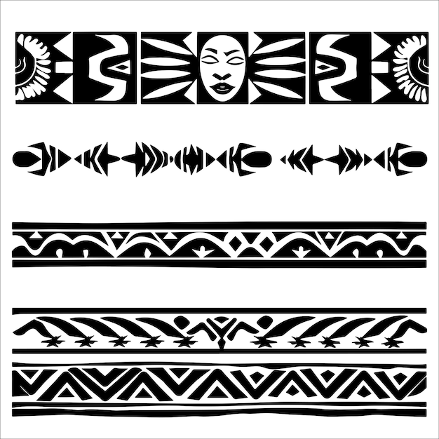 Vector african traditional tribal banner vector pack