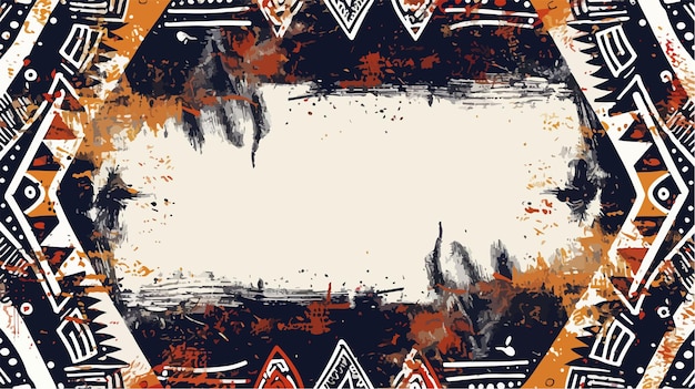 Vector african tribal traditional background flyer with grunge effect