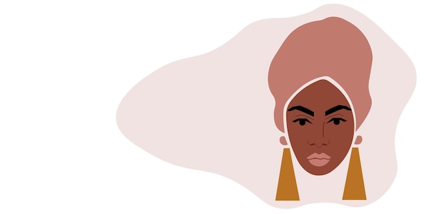 African Woman in elegant line art style vector abstract