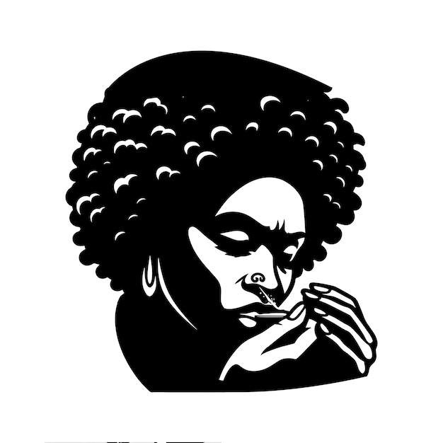 Vector african woman snorting svg