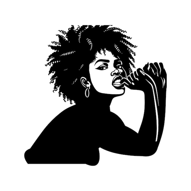 Vector african women stretching biting svg