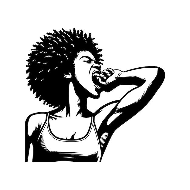 Vector african women stretching biting svg