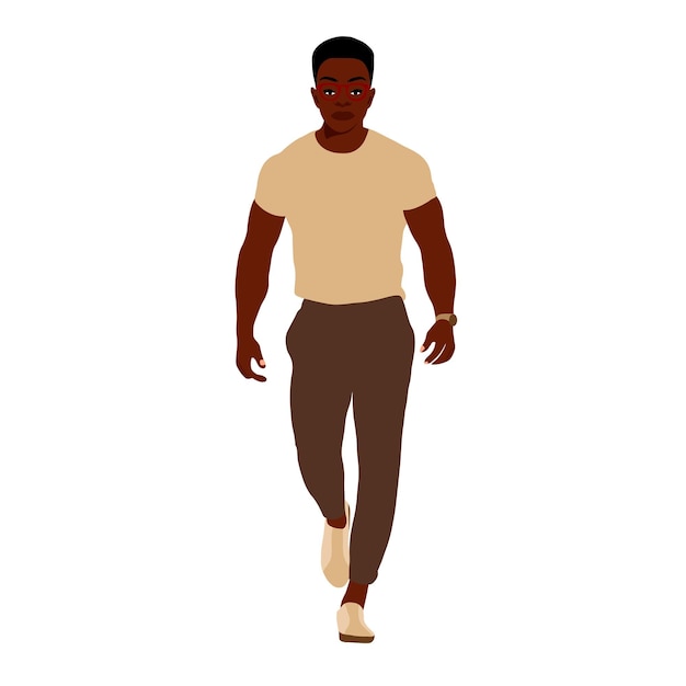 Afro black man in elegant art style vector