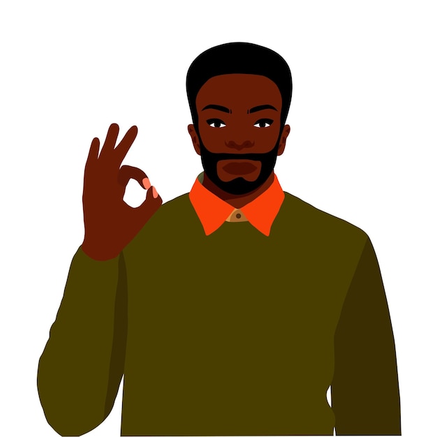 Afro black man in elegant art style vector