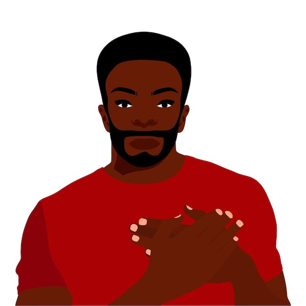 Vector afro black man in elegant art style vector