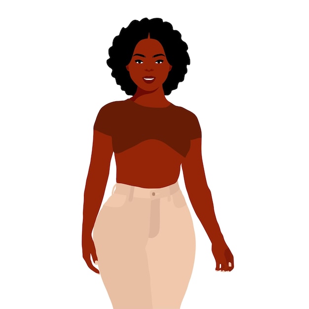 Afro black woman in elegant art style vector