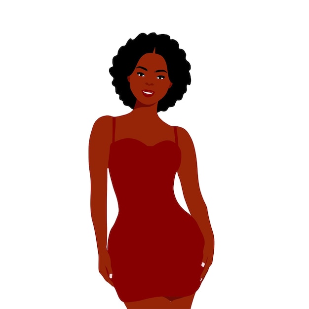 Afro black woman in elegant art style vector