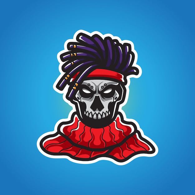 AFRO HAIR SPORT MASCOT LOGO