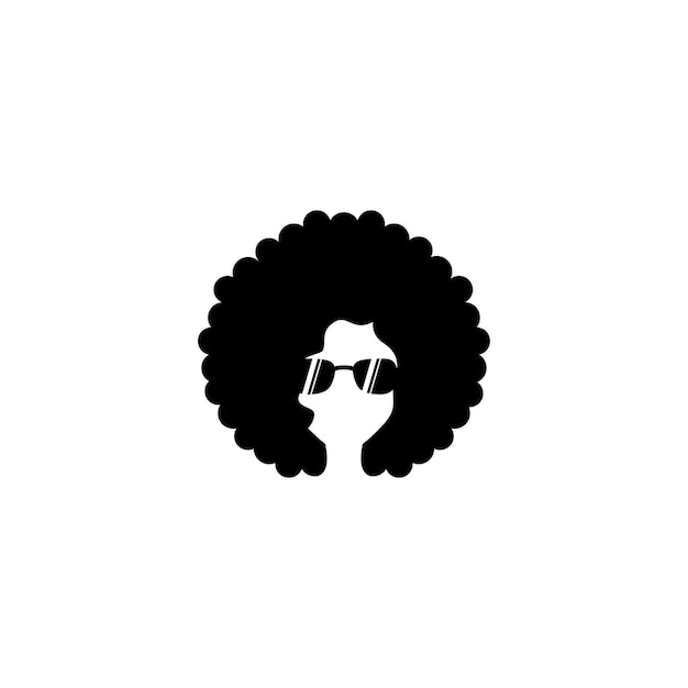 Afro woman icon illustration design template