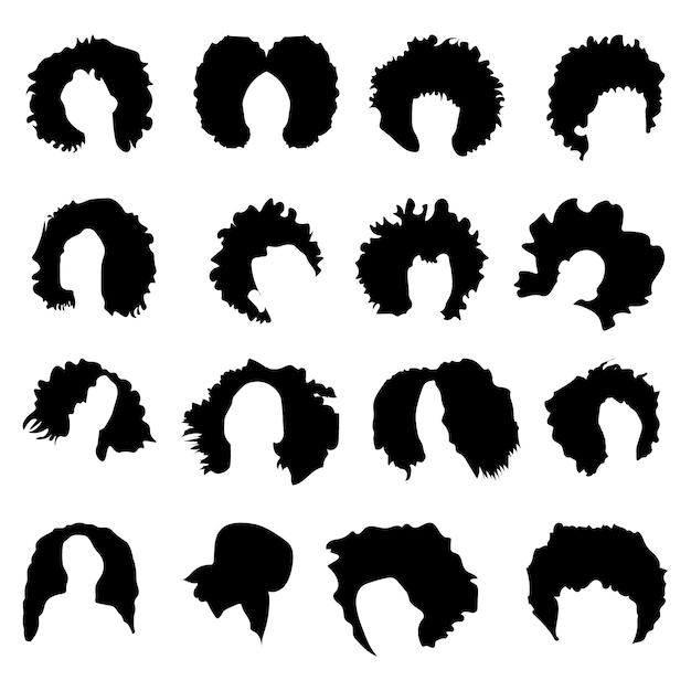 Afro women hair vector file Eps high quality bundle design