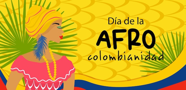 Vector afrocolombian day in colombia