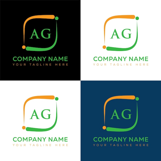 Vector ag initial modern logo design vector icon template