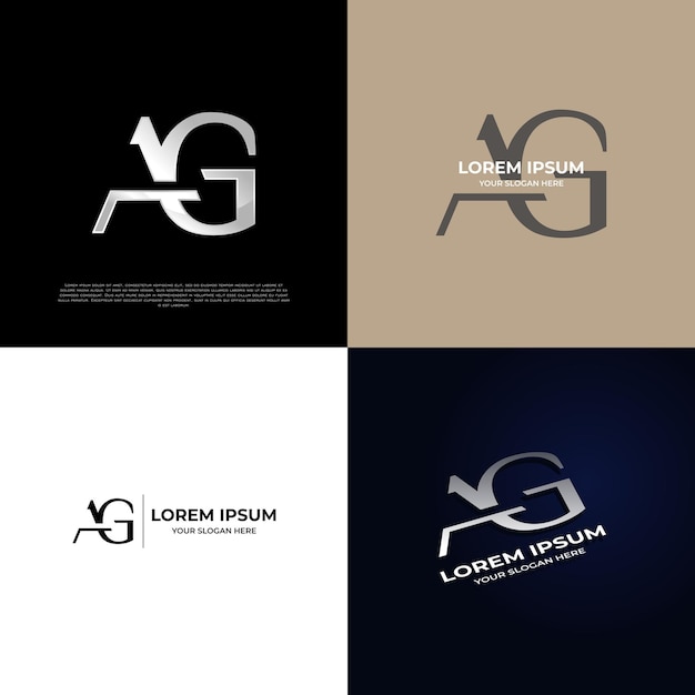 Vector ag initial modern typography emblem logo template for business