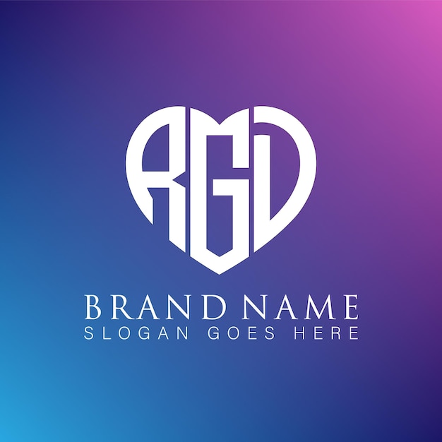 Vector agd unique abstract geometric monogram love shape vector logo design