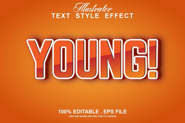 Aged text effect editable isolated on orange