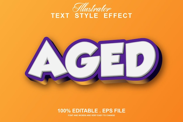 Aged text effect editable